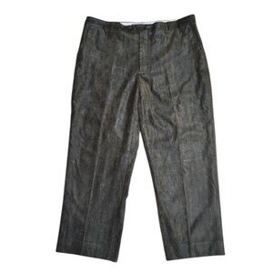 Giorgio Armani Le‎ Collezioni Grey/Green Pants Size 38 Wide. Leather-ish Finish